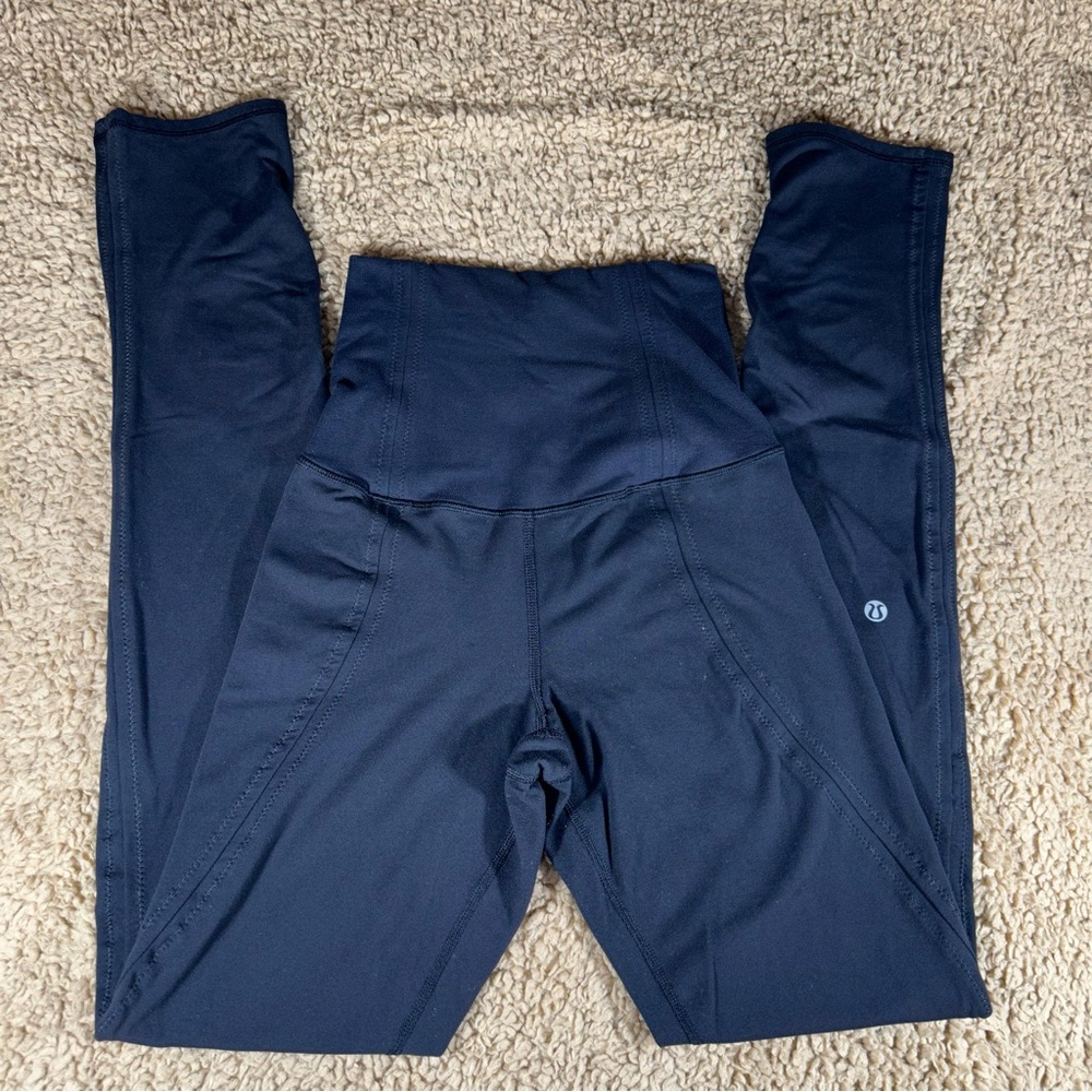 Womens Lululemon Super High Waisted Ruched Black Leggings